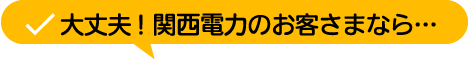 大丈夫！関西電力のお客さまなら…