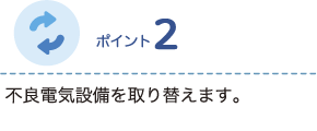ポイント2 不良電気設備を取り替えます。