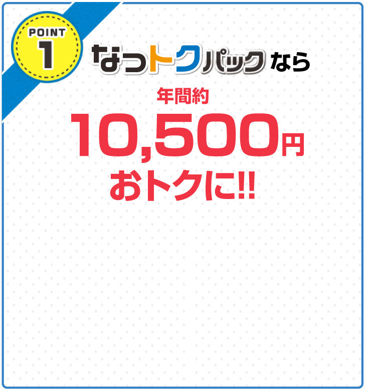 POINT1 初年度年間約10,500円おトクに!!