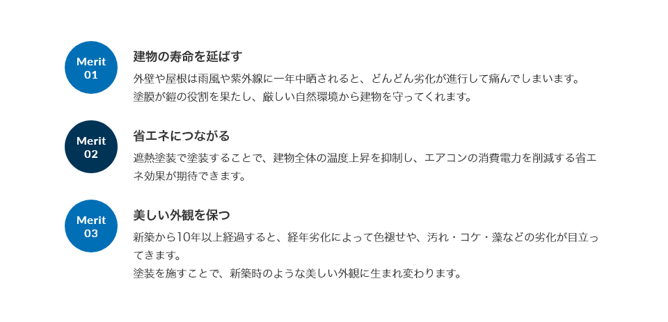 外壁・屋根塗装で得られるメリット