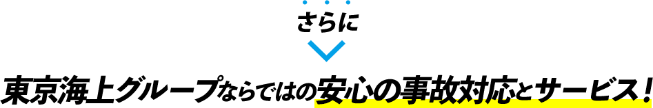 さらに 東京海上グループならではの安心の事故対応とサービス！