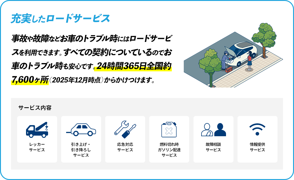 充実したロードサービス