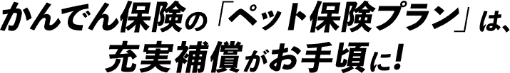 かんでん保険の「ペット保険プラン」は、充実補償がはぴｅみる電会員限定でお手頃に!