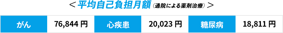 ＜平均自己負担月額（通院による薬剤治療）＞