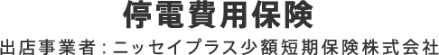停電費用保険 出店事業者：ニッセイプラス少額短期保険株式会社