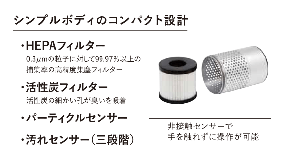 シンプルボディのコンパクト設計