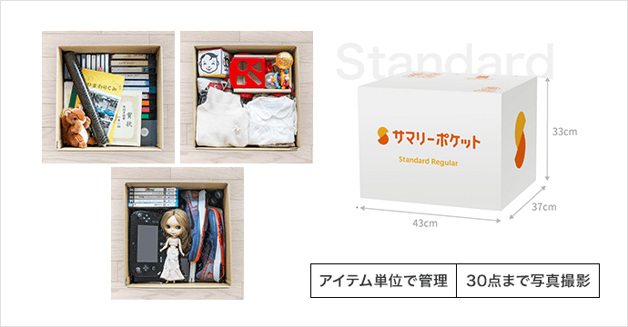 アイテム単位で管理 30点まで写真撮影