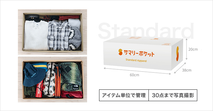 アイテム単位で管理 30点まで写真撮影