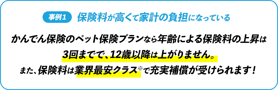 事例１ 保険料が高くて家計の負担になっている