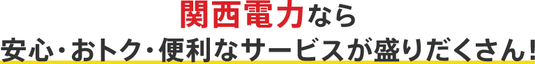関西電力なら安心・おトク・便利なサービスが盛りだくさん！