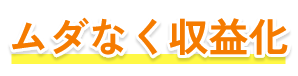 ムダなく収益化