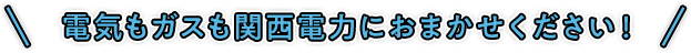 電気もガスも関西電力におまかせください！