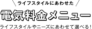 ライフスタイルにあわせた[電気料金メニュー]ライフスタイルやニーズにあわせて選べる！