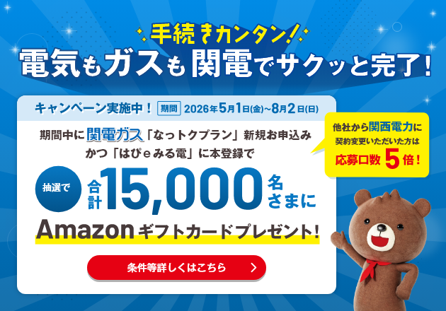 キャンペーン実施中！電気もガスも、まとめて関電！