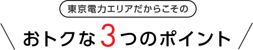 東京電力エリアだからこその おトクな3つのポイント