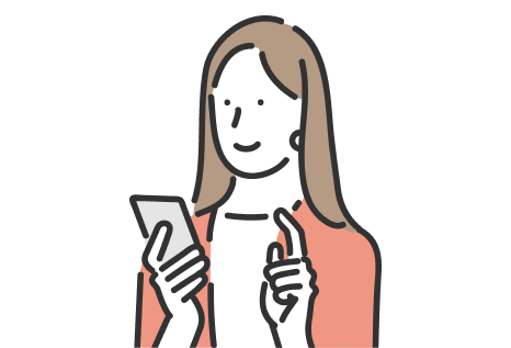 スマートフォンを操作している女性のイメージイラスト