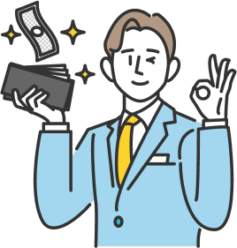 得して喜んでいる男性のイメージイラスト